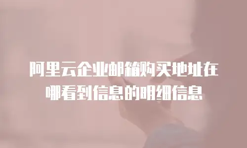 阿里云企业邮箱购买地址在哪看到信息的明细信息