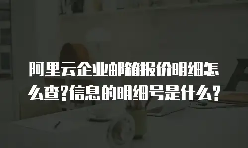 阿里云企业邮箱报价明细怎么查?信息的明细号是什么?