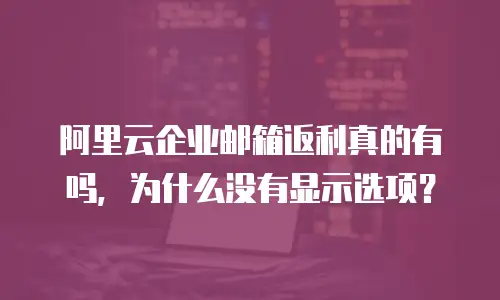 阿里云企业邮箱返利真的有吗，为什么没有显示选项？