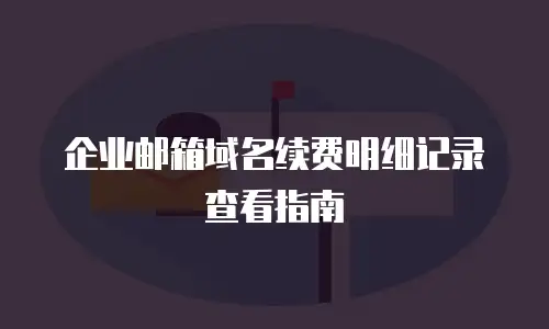 企业邮箱域名续费明细记录查看指南