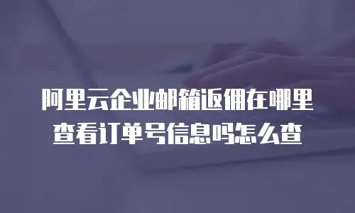 阿里云企业邮箱返佣在哪里查看订单号信息吗怎么查
