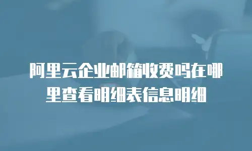 阿里云企业邮箱收费吗在哪里查看明细表信息明细