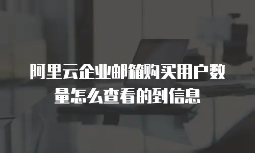 阿里云企业邮箱购买用户数量怎么查看的到信息