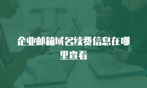 企业邮箱域名续费信息在哪里查看