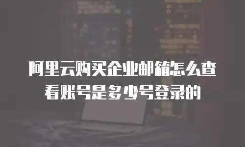 阿里云购买企业邮箱怎么查看账号是多少号登录的