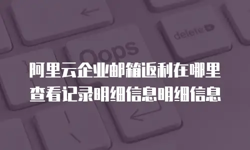 阿里云企业邮箱返利在哪里查看记录明细信息明细信息