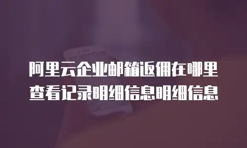 阿里云企业邮箱返佣在哪里查看记录明细信息明细信息