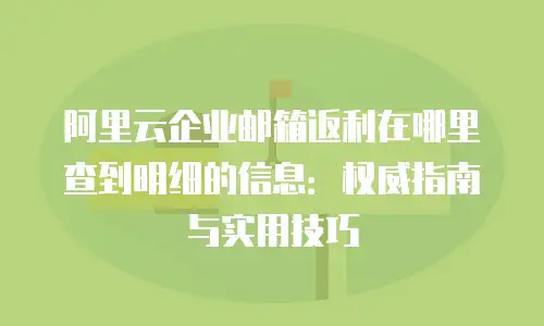 阿里云企业邮箱返利在哪里查到明细的信息:权威指南与实用技巧