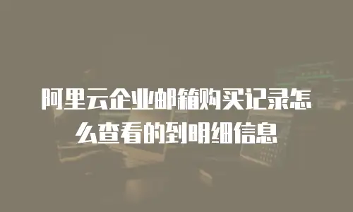 阿里云企业邮箱购买记录怎么查看的到明细信息