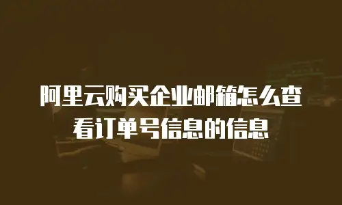阿里云购买企业邮箱怎么查看订单号信息的信息