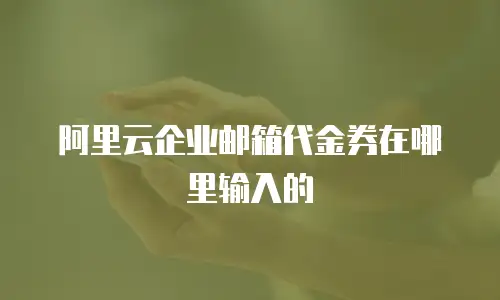 阿里云企业邮箱代金券在哪里输入的