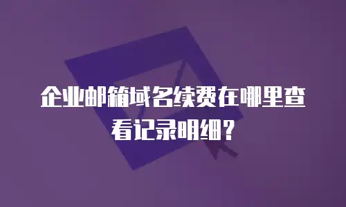企业邮箱域名续费在哪里查看记录明细？
