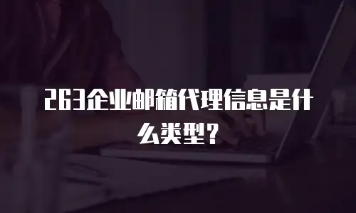 263企业邮箱代理信息是什么类型？