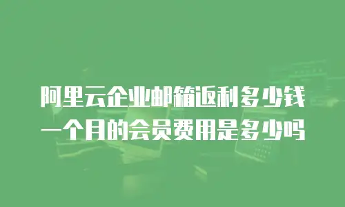 阿里云企业邮箱返利多少钱一个月的会员费用是多少吗