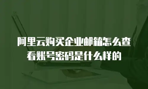 阿里云购买企业邮箱怎么查看账号密码是什么样的