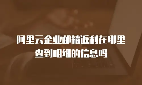 阿里云企业邮箱返利在哪里查到明细的信息吗