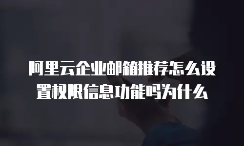 阿里云企业邮箱推荐怎么设置权限信息功能吗为什么
