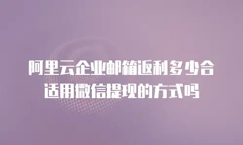阿里云企业邮箱返利多少合适用微信提现的方式吗