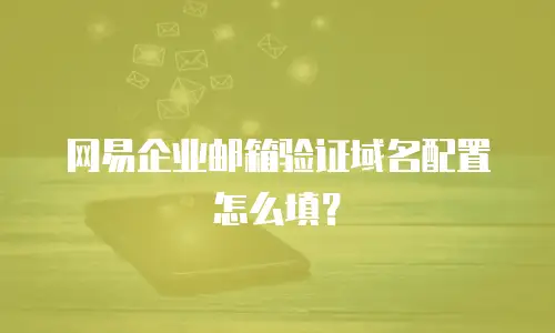 网易企业邮箱验证域名配置怎么填？