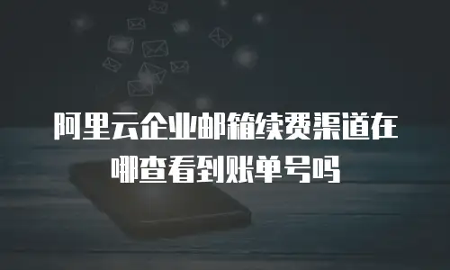 阿里云企业邮箱续费渠道在哪查看到账单号吗