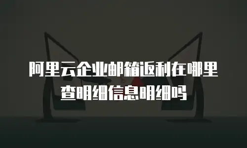 阿里云企业邮箱返利在哪里查明细信息明细吗