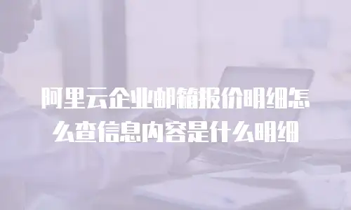 阿里云企业邮箱报价明细怎么查信息内容是什么明细