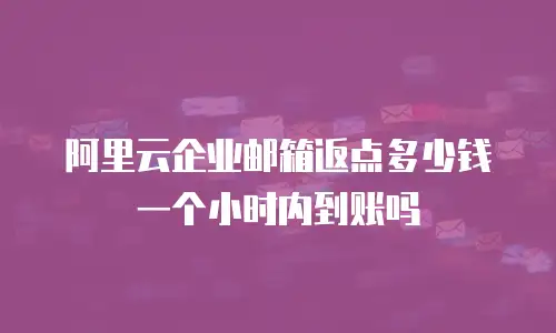 阿里云企业邮箱返点多少钱一个小时内到账吗