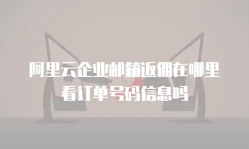阿里云企业邮箱返佣在哪里看订单号码信息吗