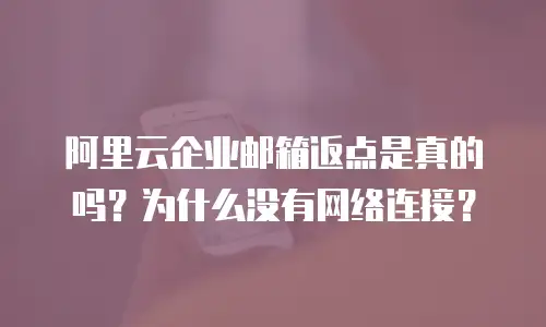 阿里云企业邮箱返点是真的吗?为什么没有网络连接?