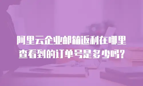 阿里云企业邮箱返利在哪里查看到的订单号是多少吗？