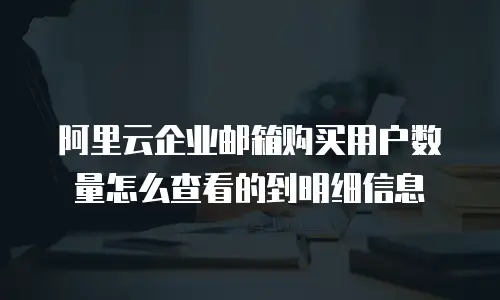 阿里云企业邮箱购买用户数量怎么查看的到明细信息