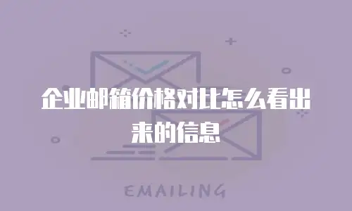 企业邮箱价格对比怎么看出来的信息
