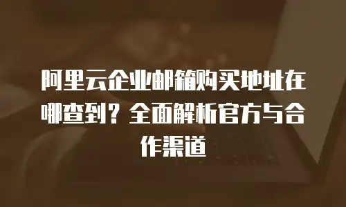 阿里云企业邮箱购买地址在哪查到？全面解析官方与合作渠道