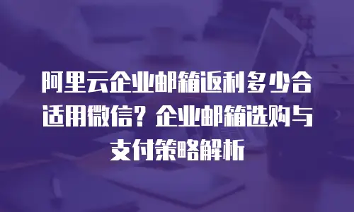 阿里云企业邮箱返利多少合适用微信？企业邮箱选购与支付策略解析