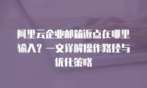 阿里云企业邮箱返点在哪里输入？一文详解操作路径与优化策略