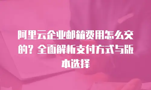 阿里云企业邮箱费用怎么交的？全面解析支付方式与版本选择