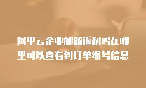 阿里云企业邮箱返利吗在哪里可以查看到订单编号信息