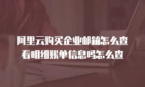 阿里云购买企业邮箱怎么查看明细账单信息吗怎么查