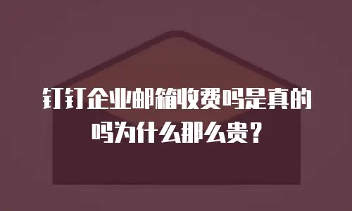 钉钉企业邮箱收费吗是真的吗为什么那么贵？