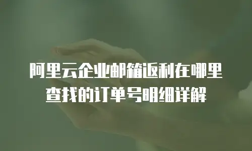 阿里云企业邮箱返利在哪里查找的订单号明细详解