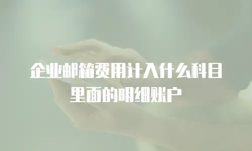 企业邮箱费用计入什么科目里面的明细账户