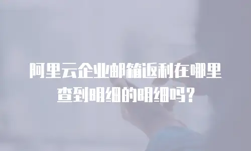 阿里云企业邮箱返利在哪里查到明细的明细吗?
