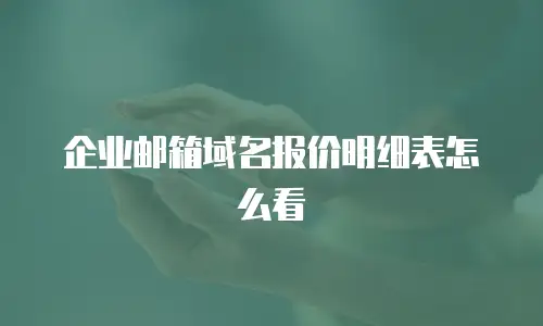 企业邮箱域名报价明细表怎么看