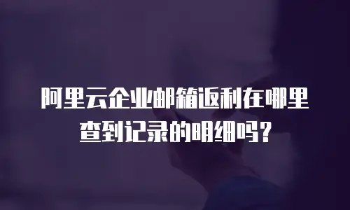 阿里云企业邮箱返利在哪里查到记录的明细吗？