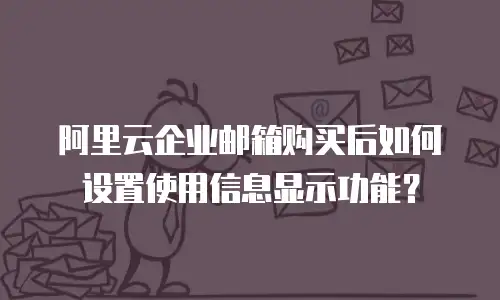 阿里云企业邮箱购买后如何设置使用信息显示功能?