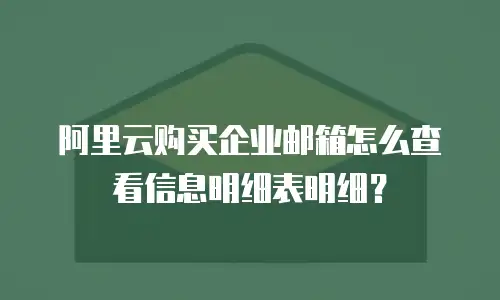 阿里云购买企业邮箱怎么查看信息明细表明细？