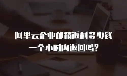 阿里云企业邮箱返利多少钱 一个小时内返回吗？