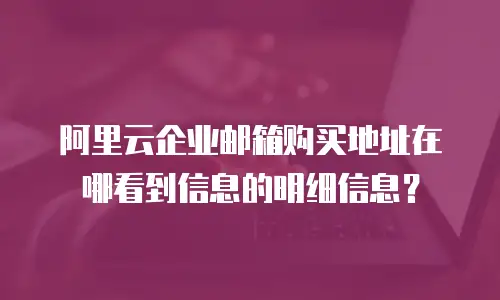 阿里云企业邮箱购买地址在哪看到信息的明细信息？