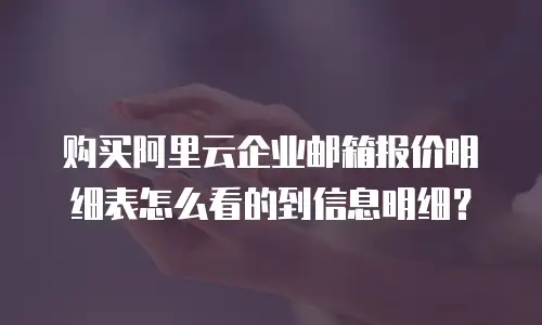 购买阿里云企业邮箱报价明细表怎么看的到信息明细？