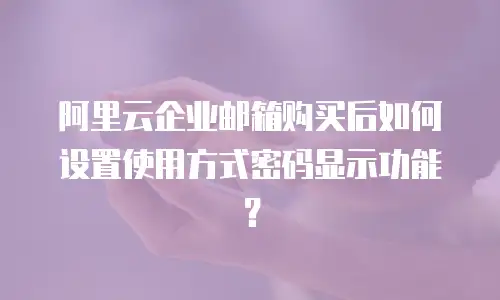 阿里云企业邮箱购买后如何设置使用方式密码显示功能?